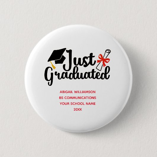 Persoonlijke middelbare school universiteit afstud ronde button 5,7 cm (Voorkant)