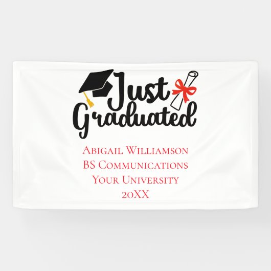 Persoonlijke middelbare school universiteit afstud spandoek (Horizontaal)