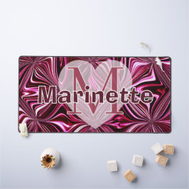 Persoonlijke Midnight Roze Marmer Geometrisch Patr Bureaumat