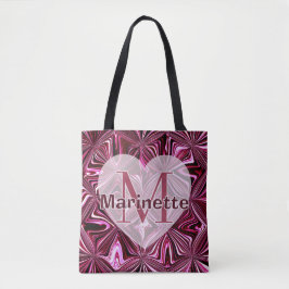Persoonlijke Midnight Roze Marmer Geometrisch Patr Tote Bag