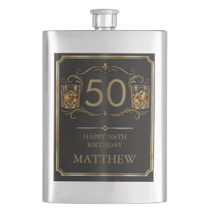 Persoonlijke mijlpaal verjaardag whisky hip flask flacon
