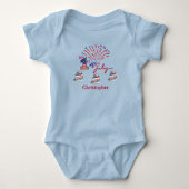 Persoonlijke 'Mijn 1e 4 juli' baby body Romper (Voorkant)