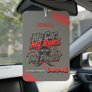 Persoonlijke 'Mijn Auto Mijn Regels Playlist' Rood Luchtverfrisser
