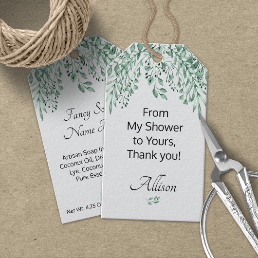 Persoonlijke mijn douche naar uw artistieke zeep cadeaulabel