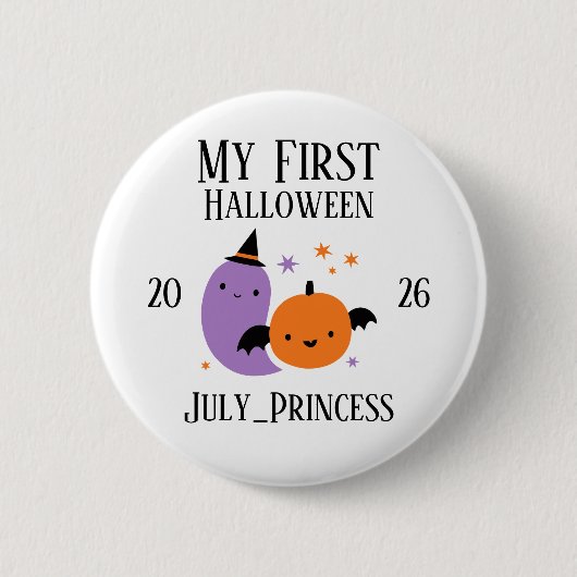 Persoonlijke Mijn Eerste Halloween-versiering Ronde Button 5,7 Cm (Voorkant)