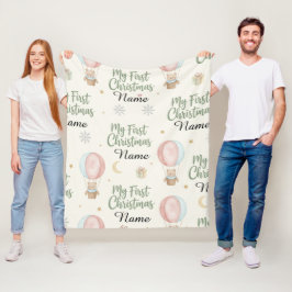 Persoonlijke 'Mijn Eerste Kerstmis' Naam Erfstuk Fleece Deken