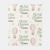 Persoonlijke 'Mijn Eerste Kerstmis' Naam Erfstuk Fleece Deken (Voorkant)