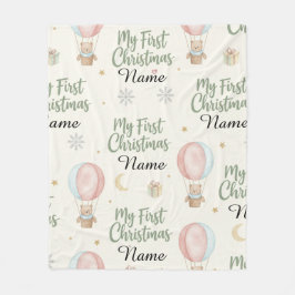 Persoonlijke 'Mijn Eerste Kerstmis' Naam Erfstuk Fleece Deken
