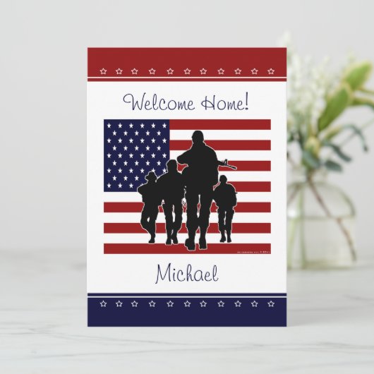 Persoonlijke militaire welkomstnaam Uitnodigen Kaart (Staand voorkant)