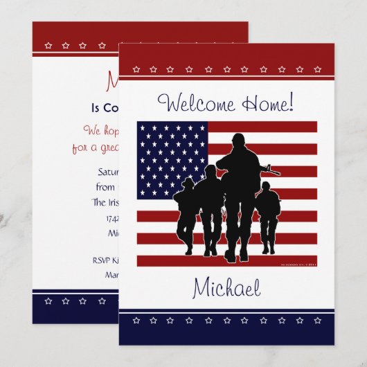 Persoonlijke militaire welkomstnaam Uitnodigen Kaart (Voorkant / Achterkant)