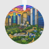 Persoonlijke Millennium Park Acryl Ornament, Cus Ornament (achterkant)
