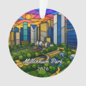 Persoonlijke Millennium Park Acryl Ornament, Cus Ornament (voorkant)
