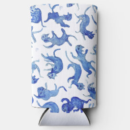 Persoonlijke Ming-blauwe drijvende katten-waterfle Seltzer Blikjeskoeler