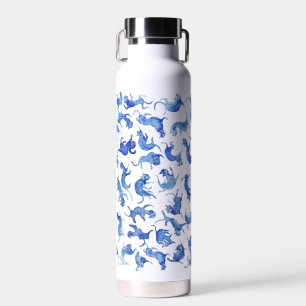 Persoonlijke Ming-blauwe drijvende katten-waterfle Waterfles