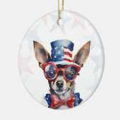 Persoonlijke Mini-Pinscher-hond voor 4 juli Keramisch Ornament (Links)