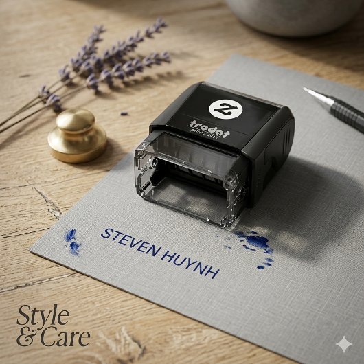 Persoonlijke mini zelfinkende stempel met naam