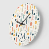 Persoonlijke Minimale Abstracte Boho Pastelkleuren Grote Klok (Hoek)