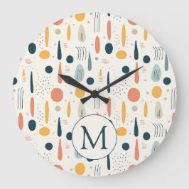 Persoonlijke Minimale Abstracte Boho Pastelkleuren Grote Klok