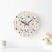 Persoonlijke Minimale Abstracte Boho Pastelkleuren Grote Klok (Huis)