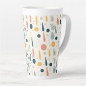 Persoonlijke Minimale Abstracte Boho Pastelkleuren Latte Mok (Rechterhoek)