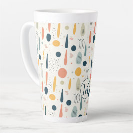 Persoonlijke Minimale Abstracte Boho Pastelkleuren Latte Mok