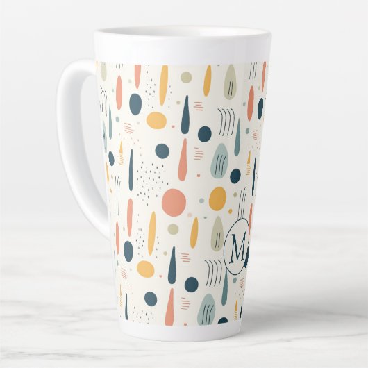 Persoonlijke Minimale Abstracte Boho Pastelkleuren Latte Mok (Linkerhoek)