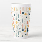 Persoonlijke Minimale Abstracte Boho Pastelkleuren Latte Mok (Voorkant)
