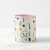 Persoonlijke Minimale Abstracte Boho Pastelkleuren Mok (Midden)