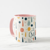 Persoonlijke Minimale Abstracte Boho Pastelkleuren Mok (Voorkant links)
