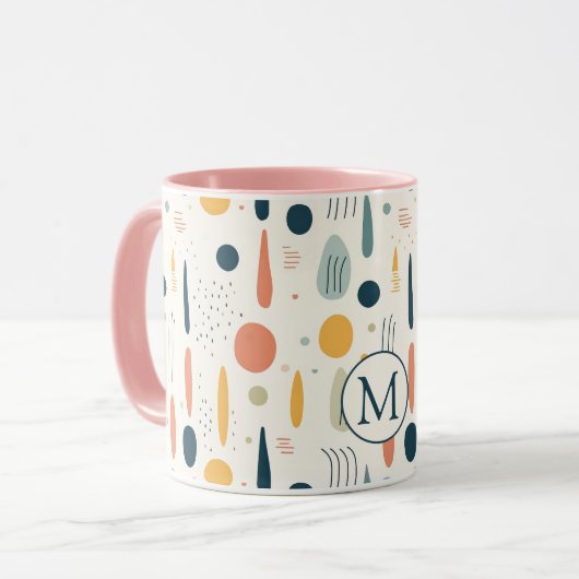 Persoonlijke Minimale Abstracte Boho Pastelkleuren Mok (Voorkant links)