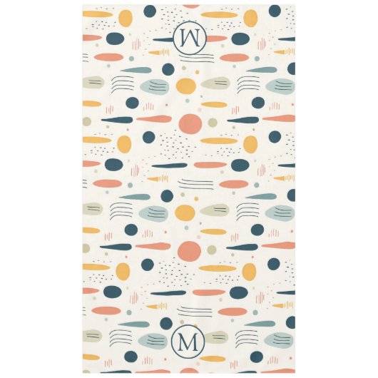 Persoonlijke Minimale Abstracte Boho Pastelkleuren Tafelkleed (Voorkant)