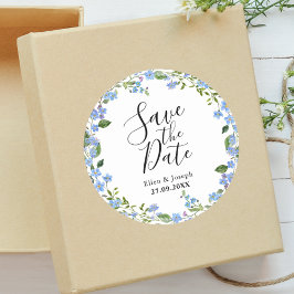 Persoonlijke Minimale Bloem Bruiloft Save The Date Ronde Sticker