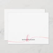 Persoonlijke minimale Blush Pink Note Kaart Notitiekaartje (Voorkant / Achterkant)