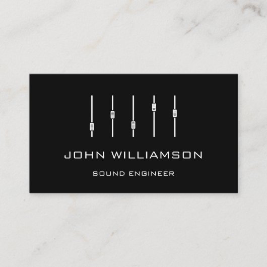 Persoonlijke minimale geluidstechnicus engineering visitekaartje (Voorkant)