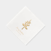 Persoonlijke Minimale Gouden Folie Kerstboom Servetten (Rechts)