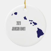 Persoonlijke minimale kerstversiering voor Hawaii Keramisch Ornament (Achterkant)