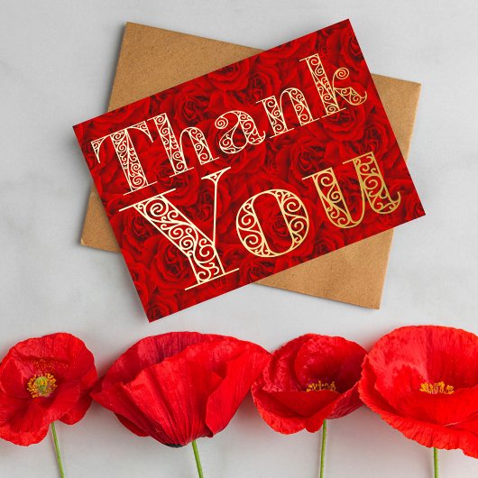 Persoonlijke minimale moderne Bourgogne Rood Dank  Folie Feestdagenkaart