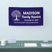 Persoonlijke minimale navyblauwe familiereünie spandoek (Beurs)