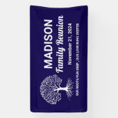 Persoonlijke minimale navyblauwe familiereünie spandoek (Verticaal)