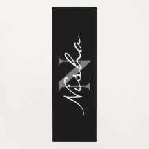 Persoonlijke Minimale Zwarte en Witte Monogram Naa