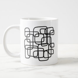 Persoonlijke Minimalistische Abstracte Lijnkunst  Grote Koffiekop