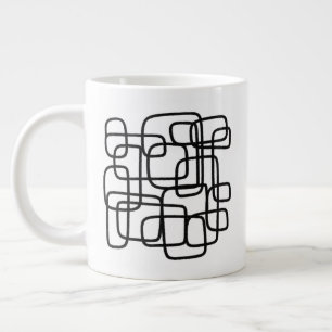 Persoonlijke Minimalistische Abstracte Lijnkunst Grote Koffiekop