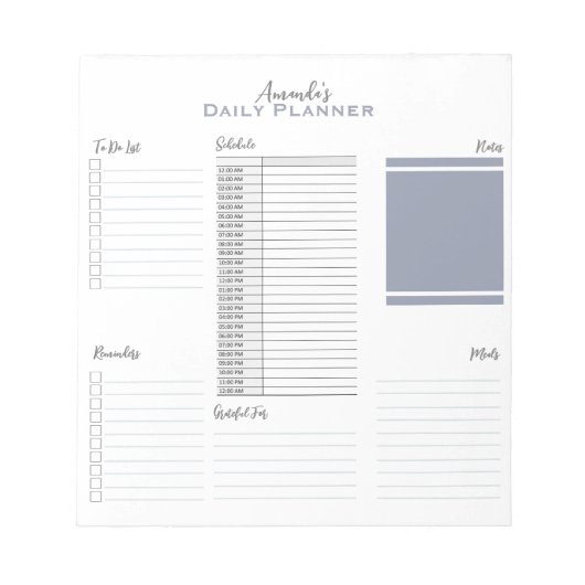 Persoonlijke Minimalistische Agenda Dagplanner Notitieblok (Voorkant)