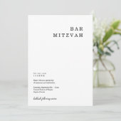 Persoonlijke minimalistische balie Mitzvah-uitnodi Aankondiging (Staand voorkant)