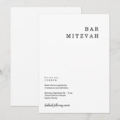 Persoonlijke minimalistische balie Mitzvah-uitnodi Aankondiging (Voorkant / Achterkant)