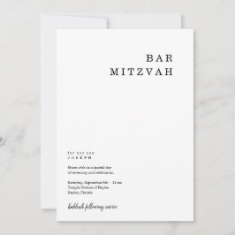 Persoonlijke minimalistische balie Mitzvah-uitnodi Aankondiging