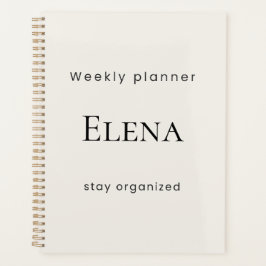 Persoonlijke Minimalistische Beige Weekplanner Planner