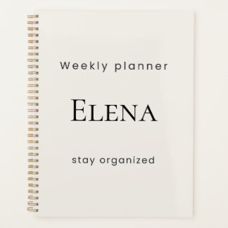 Persoonlijke Minimalistische Beige Weekplanner Planner