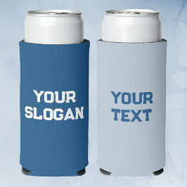 Persoonlijke minimalistische blauwe kleuren seltzer blikjeskoeler