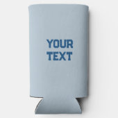 Persoonlijke minimalistische blauwe kleuren seltzer blikjeskoeler (Achterkant)